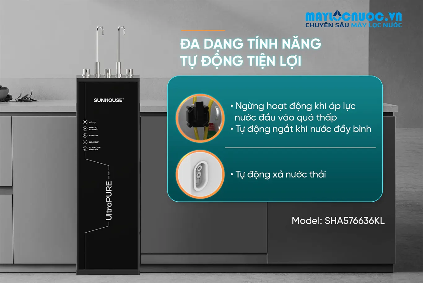 MÁY LỌC NƯỚC RO UltraPURE SUNHOUSE SHA76636KL -11 LÕI 